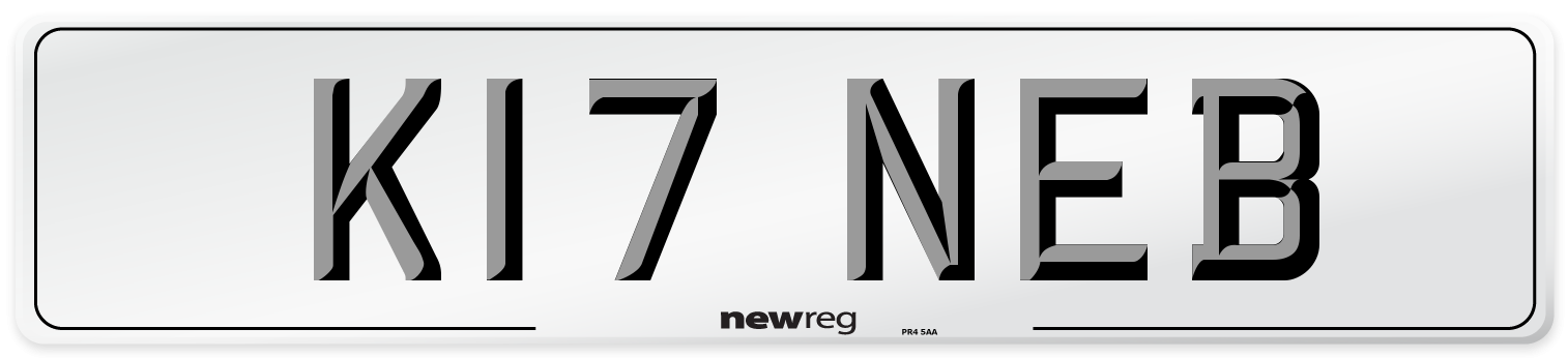 K17 NEB Number Plate from New Reg